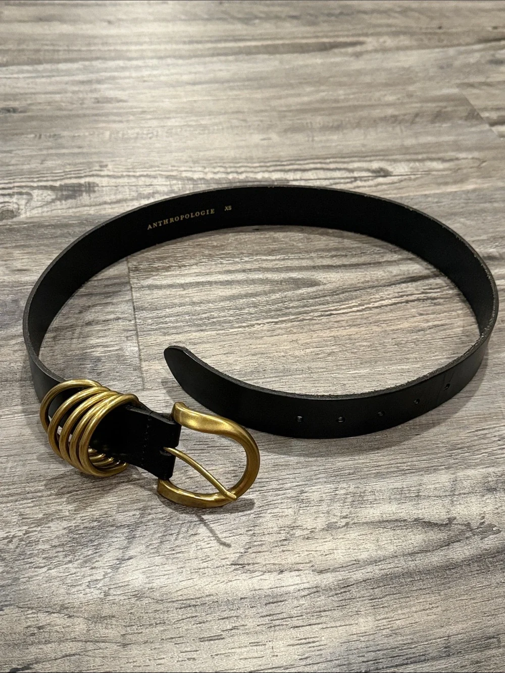 Anthropologie Multi Keeper Belt Black/Gold XS